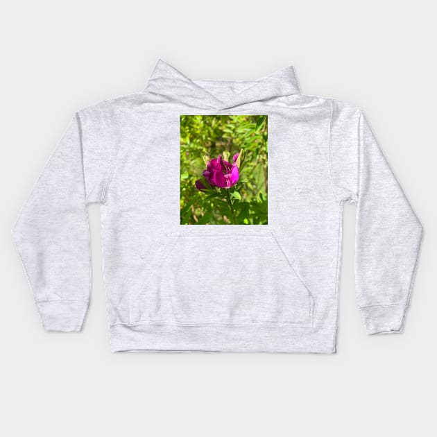 Purple flower Kids Hoodie by TerraDumont